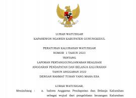 Peraturan Kalurahan Watusigar Nomor 1 Tahun 2023 Tentang Laporan Pertanggungjawaban Realisasi APBKal